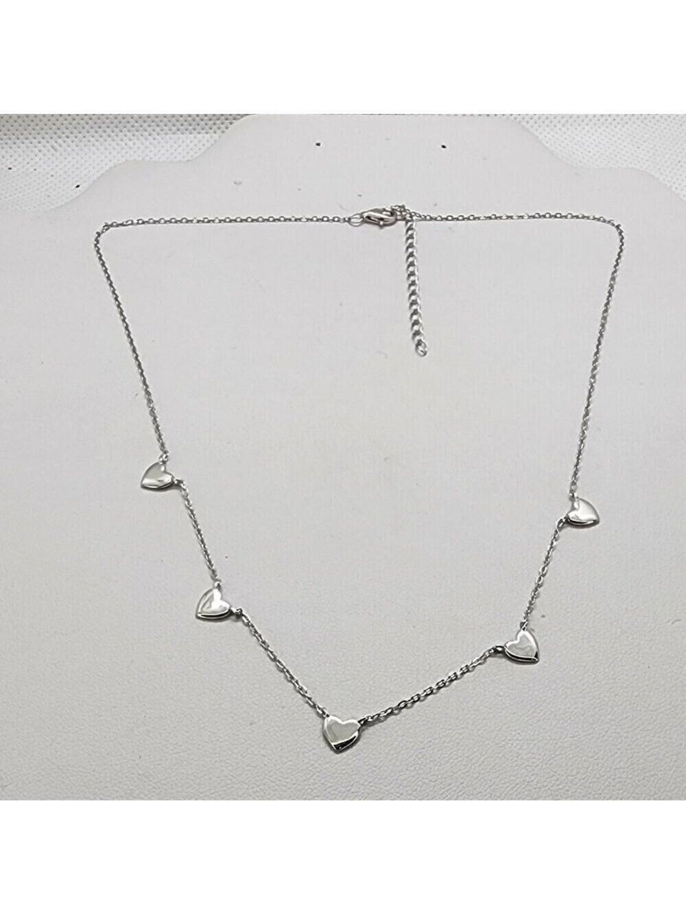 last one Brand New Sterling Silver 925 5 Hearts Necklace